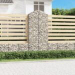 vidaXL Oblúkový gabionový kôš 100x50x220/240 cm pozinkované železo