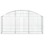 vidaXL Oblúkový gabionový kôš 150x30x60/80 cm pozinkované železo – Obrázok 3