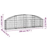 vidaXL Oblúkový gabionový kôš 200x30x40/60 cm pozinkované železo – Obrázok 5