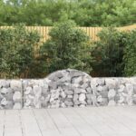 vidaXL Oblúkový gabionový kôš 200x30x60/80 cm pozinkované železo