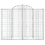 vidaXL Oblúkový gabionový kôš 200x50x140/160 cm pozinkované železo – Obrázok 3