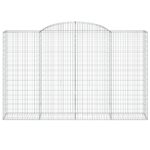 vidaXL Oblúkový gabionový kôš 300x50x180/200 cm pozinkované železo – Obrázok 3