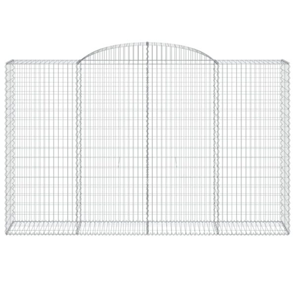 vidaXL Oblúkový gabionový kôš 300x50x180/200 cm pozinkované železo – Obrázok 3