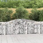 vidaXL Oblúkový gabionový kôš 400x30x100/120 cm pozinkované železo