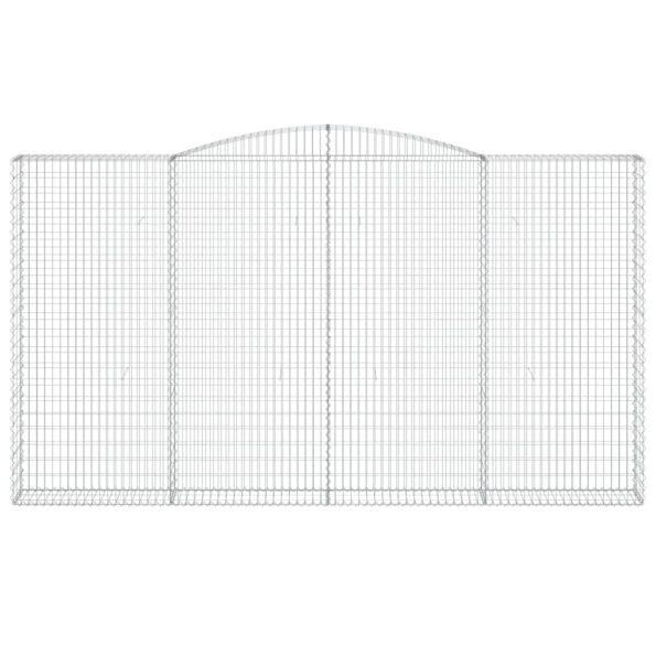 vidaXL Oblúkový gabionový kôš 400x30x220/240 cm pozinkované železo – Obrázok 3