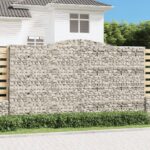 vidaXL Oblúkový gabionový kôš 400x30x220/240 cm pozinkované železo