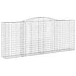 vidaXL Oblúkový gabionový kôš 400x50x160/180 cm pozinkované železo – Obrázok 2