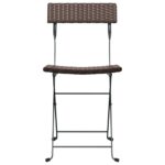 vidaXL Skladacie bistro stoličky 4 ks hnedé polyratan a oceľ – Obrázok 4