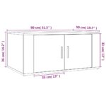 vidaXL Konferenčný stolík sivý sonoma 80x50x36 spracované drevo – Obrázok 9