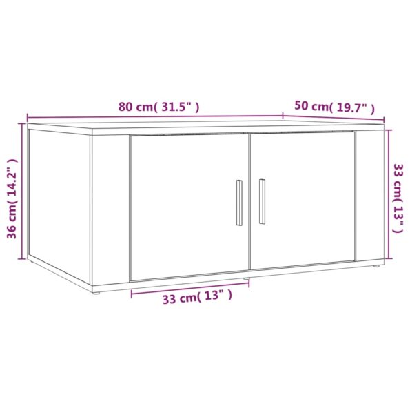 vidaXL Konferenčný stolík sivý sonoma 80x50x36 spracované drevo – Obrázok 9