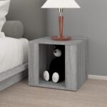vidaXL Nočný stolík sivý sonoma 41x40x36 cm spracované drevo – Obrázok 3