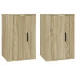 vidaXL Nástenné TV skrinky 2 ks dub sonoma 40x34,5x60 cm – Obrázok 2