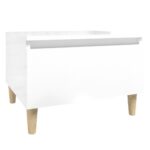 vidaXL Bočný stolík vysoký lesk biely 50x46x35 cm spracované drevo – Obrázok 2