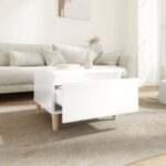 vidaXL Bočný stolík vysoký lesk biely 50x46x35 cm spracované drevo – Obrázok 3