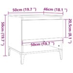 vidaXL Bočné stolíky 2 ks dymový dub 50x46x50 spracované drevo – Obrázok 11