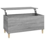 vidaXL Konferenčný stolík sivý sonoma 90x44,5x45 spracované drevo – Obrázok 2