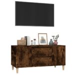 vidaXL TV skrinka dymový dub 102x44,5x50 cm spracované drevo – Obrázok 4