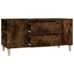 vidaXL TV skrinka dymový dub 102x44,5x50 cm spracované drevo – Obrázok 6