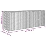 vidaXL Záhradná úložná skriňa šedá 198x55,5x80 cm polyratan – Obrázok 8