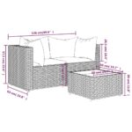 vidaXL 3-dielna záhradná sedacia súprava s podložkami sivá polyratan – Obrázok 11