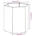 vidaXL Kvetináč, hrdzavý 40x40x45 cm, cortenová oceľ – Obrázok 8