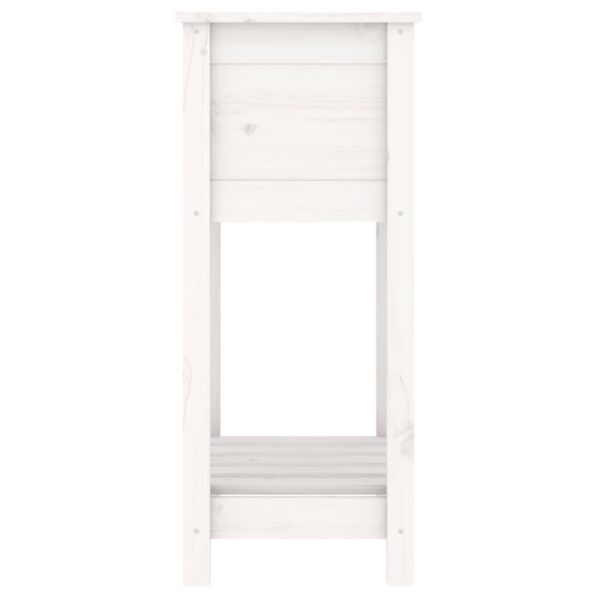 vidaXL Kvetináč s policou biely 54x34,5x81 cm masívna borovica – Obrázok 6
