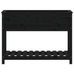vidaXL Kvetináč s policou čierny 111,5x34,5x81 cm masívna borovica – Obrázok 5