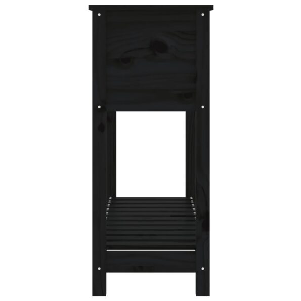 vidaXL Kvetináč s policou čierny 111,5x34,5x81 cm masívna borovica – Obrázok 6