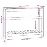 vidaXL Kvetináč s policou čierny 111,5x34,5x81 cm masívna borovica – Obrázok 8