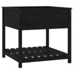 vidaXL Kvetináč s policou čierny 82,5x82,5x81 cm masívna borovica – Obrázok 2