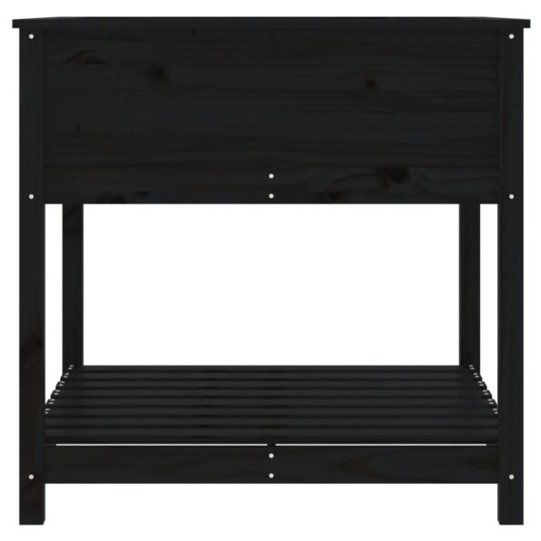 vidaXL Kvetináč s policou čierny 82,5x82,5x81 cm masívna borovica – Obrázok 6