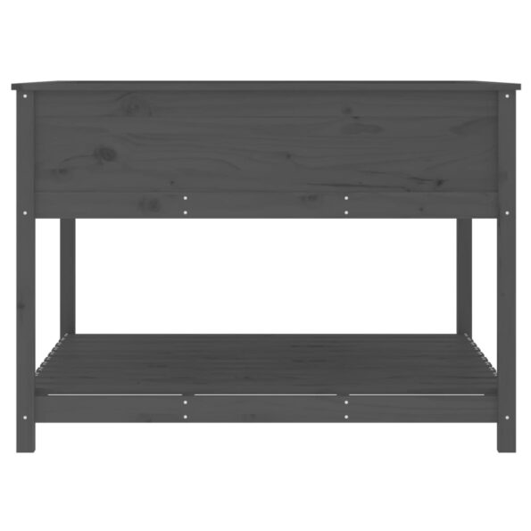 vidaXL Kvetináč s policou sivý 111,5x111,5x81 cm masívna borovica – Obrázok 6