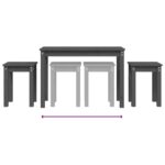 vidaXL Zasúvacie stolíky 3 ks sivé borovicový masív – Obrázok 8