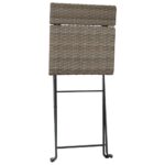 vidaXL Skladacie bistro stoličky 2 ks sivé polyratan a oceľ – Obrázok 7