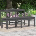 vidaXL 2-miestna záhradná lavica sivá 159,5x44x45 cm masívna borovica – Obrázok 3
