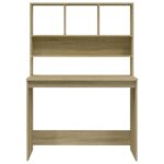 vidaXL Stolík s policami dub sonoma 102x45x148 cm spracované drevo – Obrázok 5