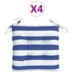 vidaXL Podložky na stoličku 4ks, modro biele 50x50x7cm oxfordská látka – Obrázok 2