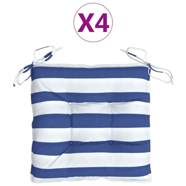 vidaXL Podložky na stoličku 4ks, modro biele 50x50x7cm oxfordská látka – Obrázok 2