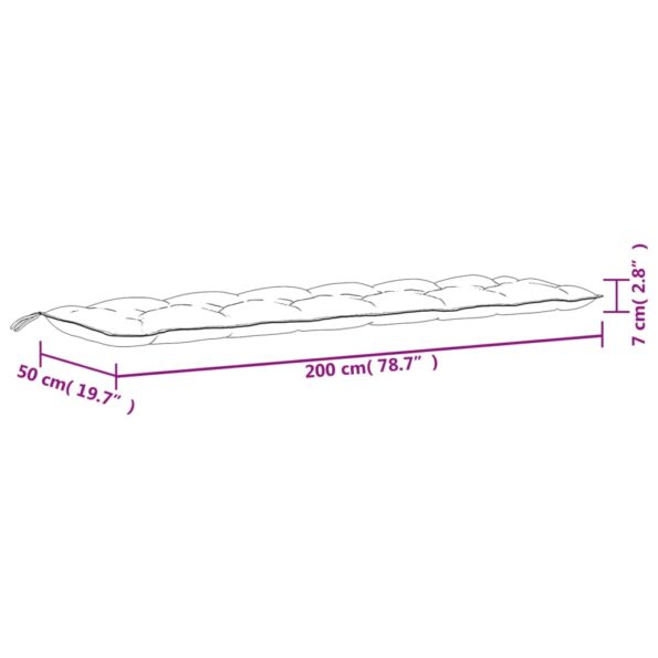 VXL8720845710729_g_en_hd_5.jpg vidaXL Podložka na záhradnú lavičku vzor listov 200x50x7 cm látka – Obrázok 7
