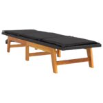 vidaXL Záhradné ležadlo s podložkou polyratan a akáciový masív – Obrázok 3