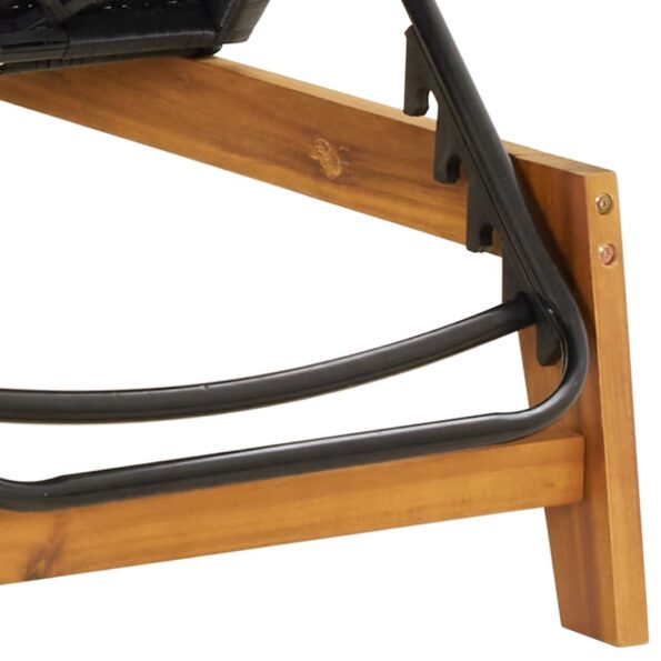 vidaXL Záhradné ležadlo s podložkou polyratan a akáciový masív – Obrázok 9