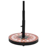 vidaXL Stojan na slnečník terakotový a biely okrúhly 12 kg – Obrázok 2