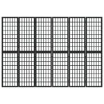 vidaXL Skladací paraván so 6 panelmi japonský štýl 240x170 cm čierny – Obrázok 3