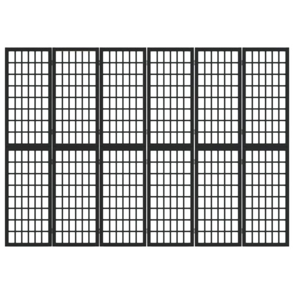 vidaXL Skladací paraván so 6 panelmi japonský štýl 240x170 cm čierny – Obrázok 3