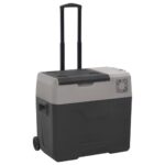 vidaXL Chladiaci box s kolieskom a rukoväťou čierno-sivý 36 l PP