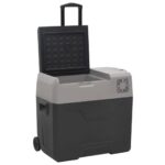 vidaXL Chladiaci box s kolieskom a rukoväťou čierno-sivý 36 l PP – Obrázok 5