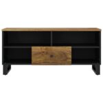 vidaXL TV skrinka 100x33x46 cm masívny mangovník a spracované drevo – Obrázok 4