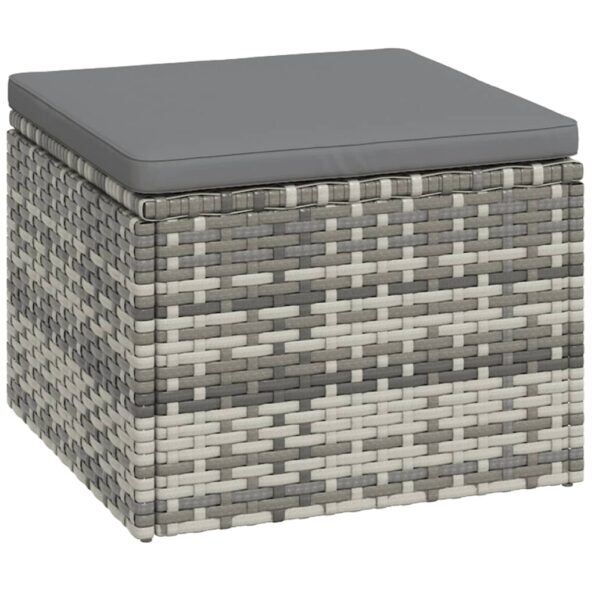 vidaXL 3-dielna záhradná sedacia súprava s podložkami sivá polyratan – Obrázok 4