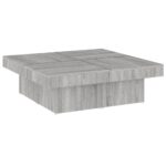 vidaXL Konferenčný stolík sivý sonoma 90x90x28 cm spracované drevo – Obrázok 2