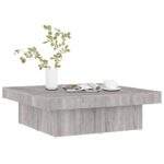 vidaXL Konferenčný stolík sivý sonoma 90x90x28 cm spracované drevo – Obrázok 3